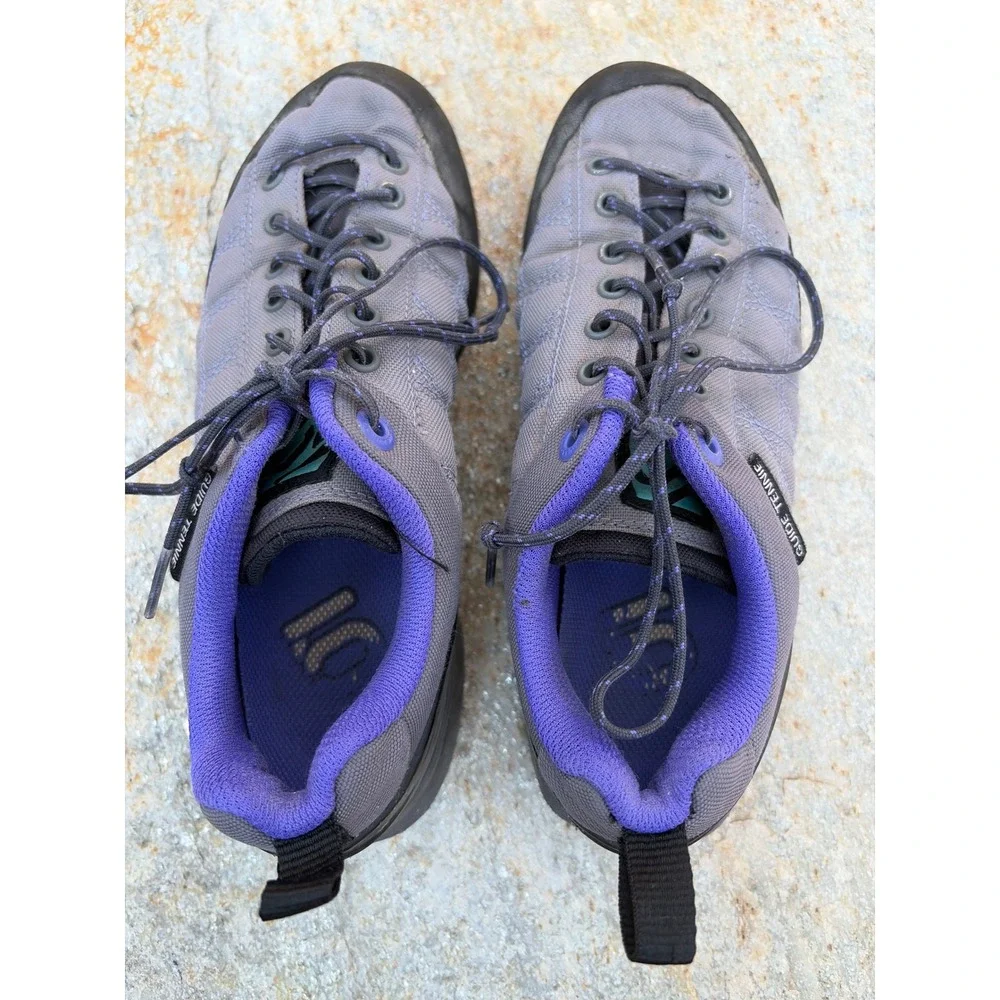 Five Ten Guide Tennie Women 5 Approach Shoes Grey Purple Stealth Rubber Climbing